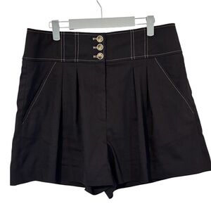 Veronica Beard black linen wool blend shorts size 14